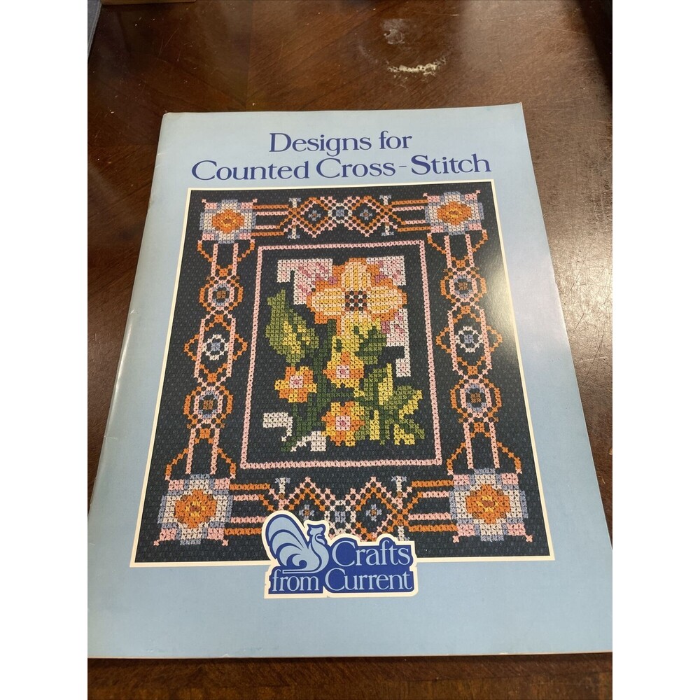 Vintage 1982 Designs For Counted Cross Stitch Booklet Crafts from Current Inc
